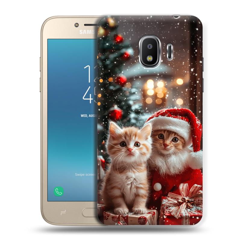 Пластиковый чехол на Samsung Galaxy J2 (2018) с принтом Новый год Пластиковый чехол на Samsung Galaxy J2 (2018) с принтом Новый год