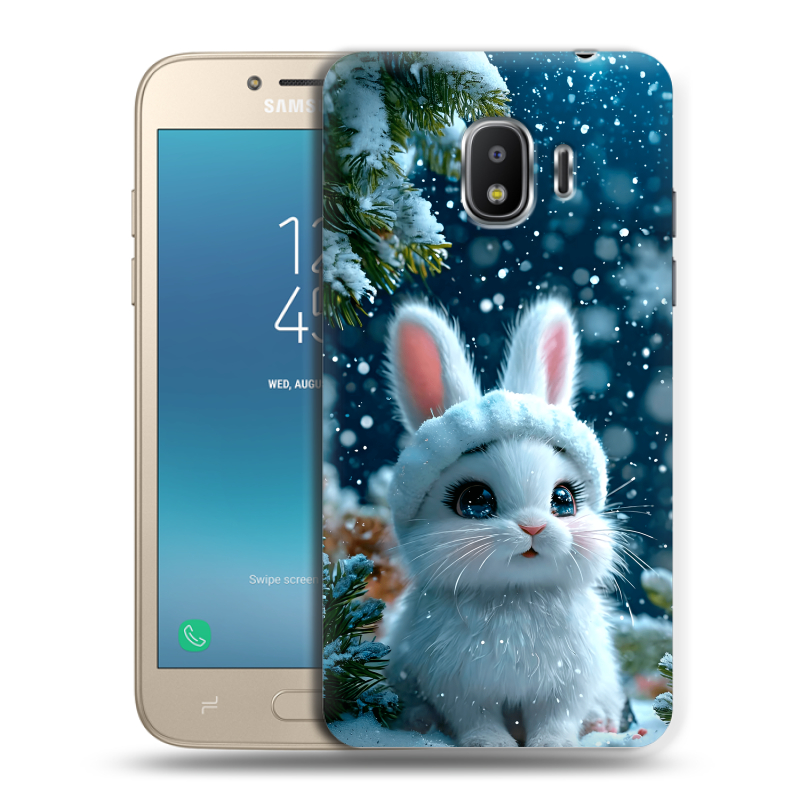 Силиконовый противоударный чехол на Samsung Galaxy J2 (2018) с принтом Новый год Силиконовый противоударный чехол на Samsung Galaxy J2 (2018) с принтом Новый год