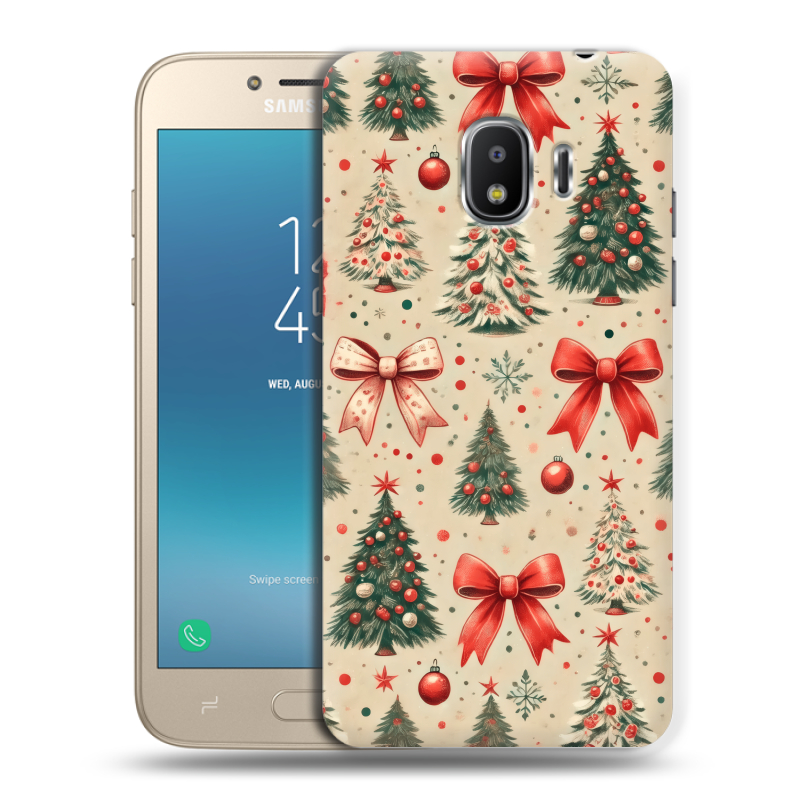 Силиконовый противоударный чехол на Samsung Galaxy J2 (2018) с принтом Новый год Силиконовый противоударный чехол на Samsung Galaxy J2 (2018) с принтом Новый год