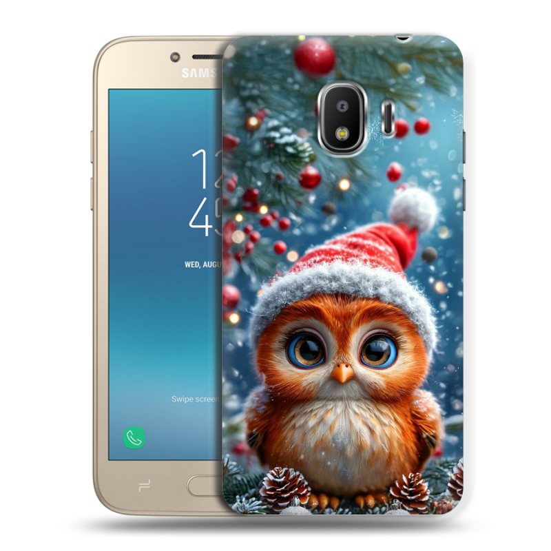 Силиконовый противоударный чехол на Samsung Galaxy J2 (2018) с принтом Новый год Силиконовый противоударный чехол на Samsung Galaxy J2 (2018) с принтом Новый год