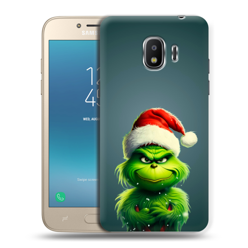Силиконовый противоударный чехол на Samsung Galaxy J2 (2018) с принтом Новый год Силиконовый противоударный чехол на Samsung Galaxy J2 (2018) с принтом Новый год