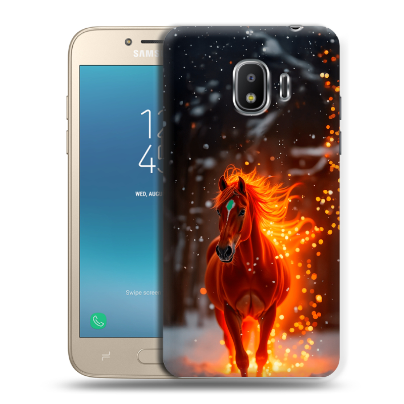 Пластиковый чехол на Samsung Galaxy J2 (2018) с принтом Новый год Пластиковый чехол на Samsung Galaxy J2 (2018) с принтом Новый год