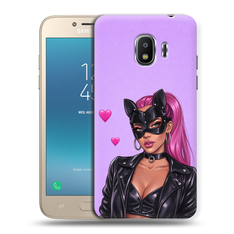 Силиконовый противоударный чехол на Samsung Galaxy J2 (2018) с принтом женский Силиконовый противоударный чехол на Samsung Galaxy J2 (2018) с принтом женский
