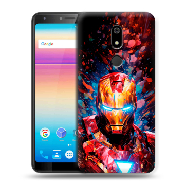 Силиконовый чехол на BQ Space X с принтом Железный человек Ironman