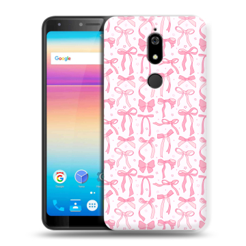 Силиконовый чехол на BQ Space X с принтом Розовые бантики