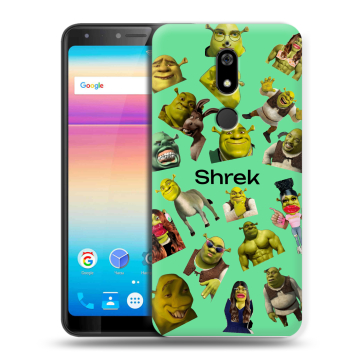 Силиконовый чехол на BQ Space X с принтом Шрек Shrek