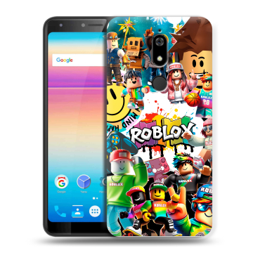 Силиконовый чехол на BQ Space X с принтом Roblox Роблокс