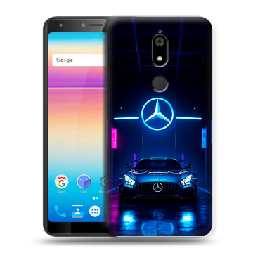 Силиконовый чехол на BQ Space X с принтом Mercedes Мерседес