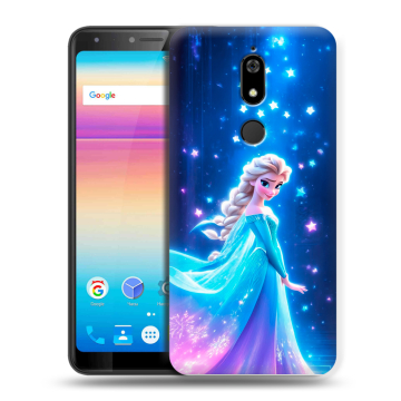 Силиконовый чехол на BQ Space X с принтом Холодное сердце Frozen