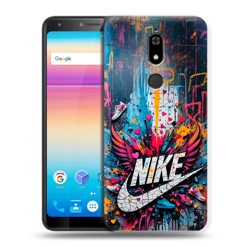 Силиконовый чехол на BQ Space X с принтом Nike Найк Силиконовый чехол на BQ Space X с принтом Nike Найк