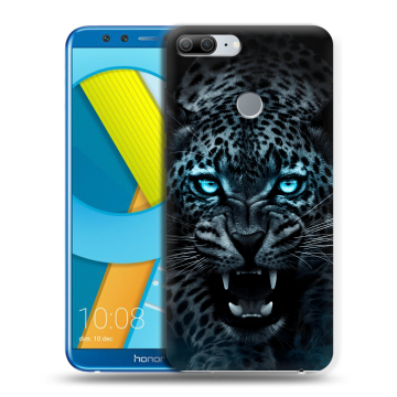Силиконовый чехол на Huawei Honor 9 Lite с принтом Темный леопард Силиконовый чехол на Huawei Honor 9 Lite с принтом Темный леопард