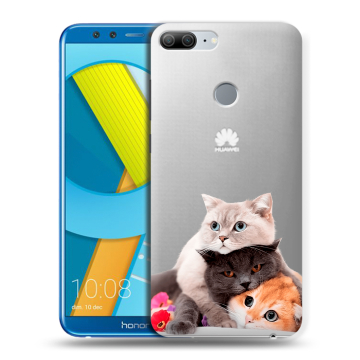 Силиконовый чехол на Huawei Honor 9 Lite с принтом Кошки Силиконовый чехол на Huawei Honor 9 Lite с принтом Кошки