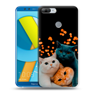 Силиконовый чехол на Huawei Honor 9 Lite с принтом Кошки Силиконовый чехол на Huawei Honor 9 Lite с принтом Кошки