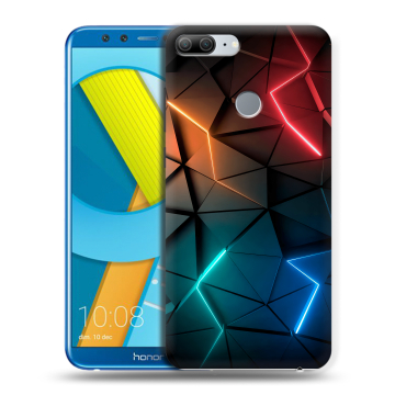 Силиконовый чехол на Huawei Honor 9 Lite с принтом Абстракция неон Силиконовый чехол на Huawei Honor 9 Lite с принтом Абстракция неон