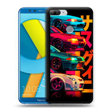 Силиконовый чехол на Huawei Honor 9 Lite с принтом Гоночные машины Силиконовый чехол на Huawei Honor 9 Lite с принтом Гоночные машины