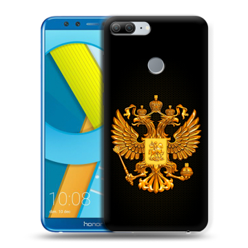 Силиконовый чехол на Huawei Honor 9 Lite с принтом Герб России желтый Силиконовый чехол на Huawei Honor 9 Lite с принтом Герб России желтый