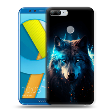 Силиконовый чехол на Huawei Honor 9 Lite с принтом Волк ночной