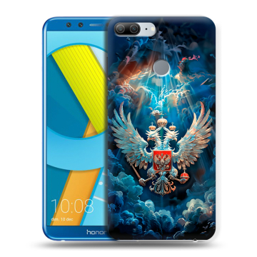 Силиконовый чехол на Huawei Honor 9 Lite с принтом Герб флаг России Силиконовый чехол на Huawei Honor 9 Lite с принтом Герб флаг России