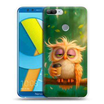 Силиконовый чехол на Huawei Honor 9 Lite с принтом сова Силиконовый чехол на Huawei Honor 9 Lite с принтом сова