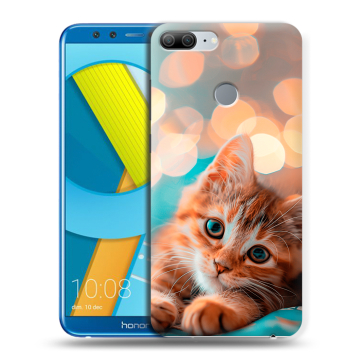 Силиконовый чехол на Huawei Honor 9 Lite с принтом котик Силиконовый чехол на Huawei Honor 9 Lite с принтом котик