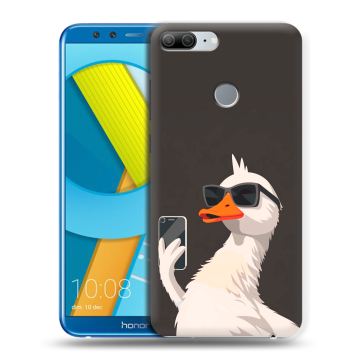 Силиконовый чехол на Huawei Honor 9 Lite с принтом утка в очках Силиконовый чехол на Huawei Honor 9 Lite с принтом утка в очках