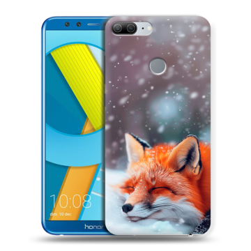 Силиконовый чехол на Huawei Honor 9 Lite с принтом лиса Силиконовый чехол на Huawei Honor 9 Lite с принтом лиса