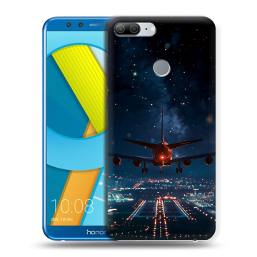 Силиконовый чехол на Huawei Honor 9 Lite с принтом самолет Силиконовый чехол на Huawei Honor 9 Lite с принтом самолет
