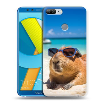 Силиконовый чехол на Huawei Honor 9 Lite с принтом Капибара Силиконовый чехол на Huawei Honor 9 Lite с принтом Капибара
