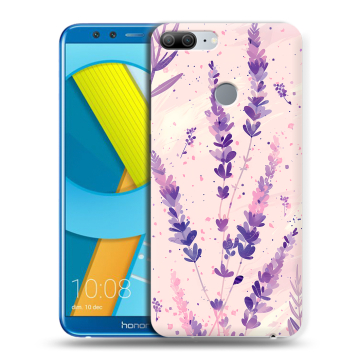 Силиконовый чехол на Huawei Honor 9 Lite с принтом цветы лаванда Силиконовый чехол на Huawei Honor 9 Lite с принтом цветы лаванда