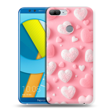 Силиконовый чехол на Huawei Honor 9 Lite с принтом Сердечки Силиконовый чехол на Huawei Honor 9 Lite с принтом Сердечки