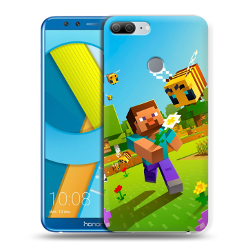 Силиконовый чехол на Huawei Honor 9 Lite с принтом Майнкрафт Minecraft