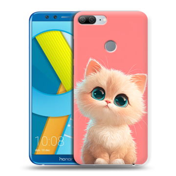 Силиконовый чехол на Huawei Honor 9 Lite с принтом Розовый котенок