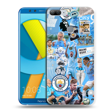 Силиконовый чехол на Huawei Honor 9 Lite с принтом Man City Манчестер Сити