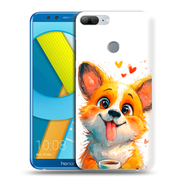 Силиконовый чехол на Huawei Honor 9 Lite с принтом корги Силиконовый чехол на Huawei Honor 9 Lite с принтом корги