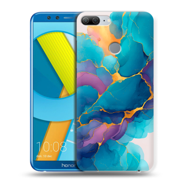 Силиконовый чехол на Huawei Honor 9 Lite с принтом Мрамор блестки