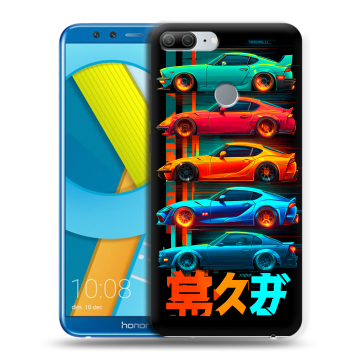 Силиконовый чехол на Huawei Honor 9 Lite с принтом машины тачки