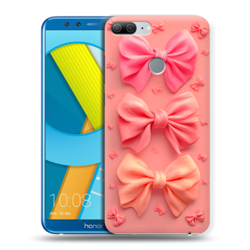 Силиконовый чехол на Huawei Honor 9 Lite с принтом Розовые бантики Силиконовый чехол на Huawei Honor 9 Lite с принтом Розовые бантики