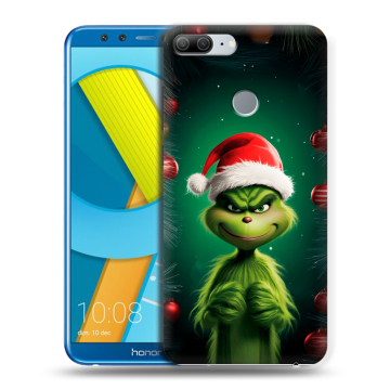 Силиконовый чехол на Huawei Honor 9 Lite с принтом Гринч Новый год Рождество