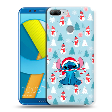 Силиконовый чехол на Huawei Honor 9 Lite с принтом Стич Новый год