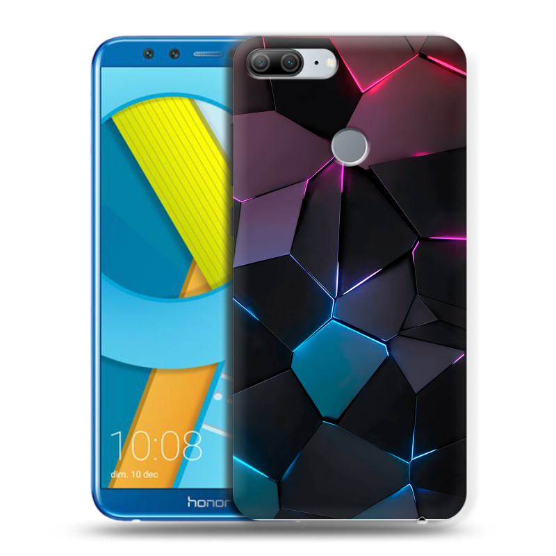 Силиконовый чехол на Huawei Honor 9 Lite с принтом Геометрия неона Силиконовый чехол на Huawei Honor 9 Lite с принтом Геометрия неона