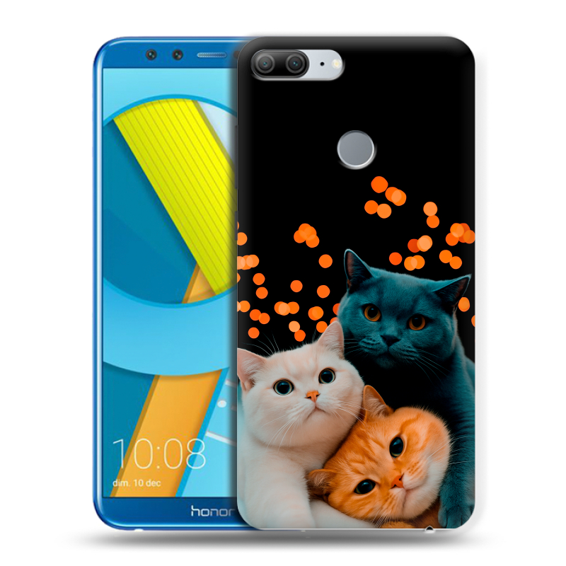 Силиконовый чехол на Huawei Honor 9 Lite с принтом Кошки Силиконовый чехол на Huawei Honor 9 Lite с принтом Кошки