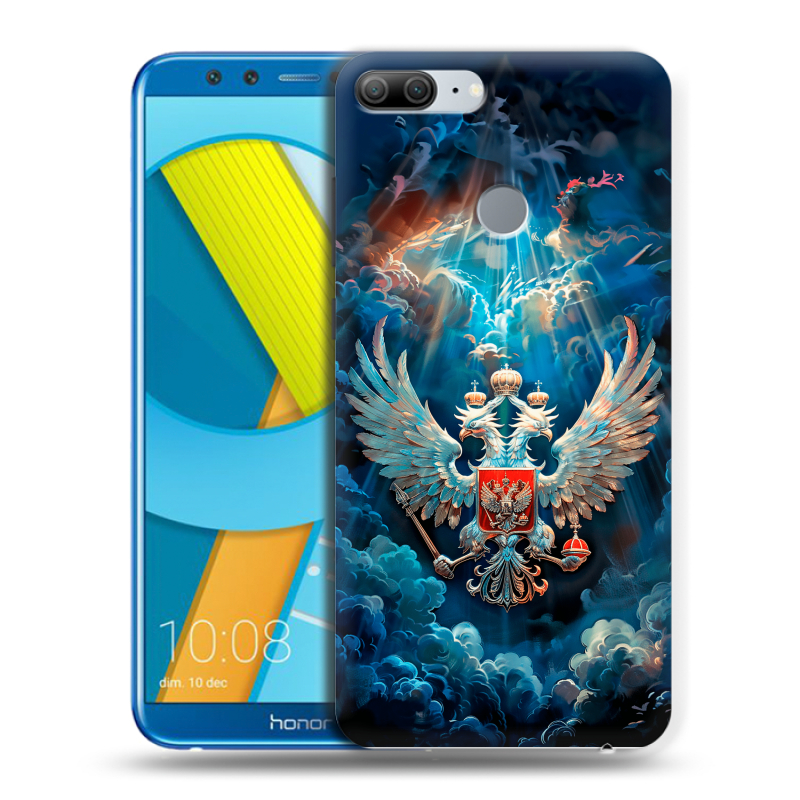 Пластиковый чехол на Huawei Honor 9 Lite с принтом Герб флаг России Пластиковый чехол на Huawei Honor 9 Lite с принтом Герб флаг России