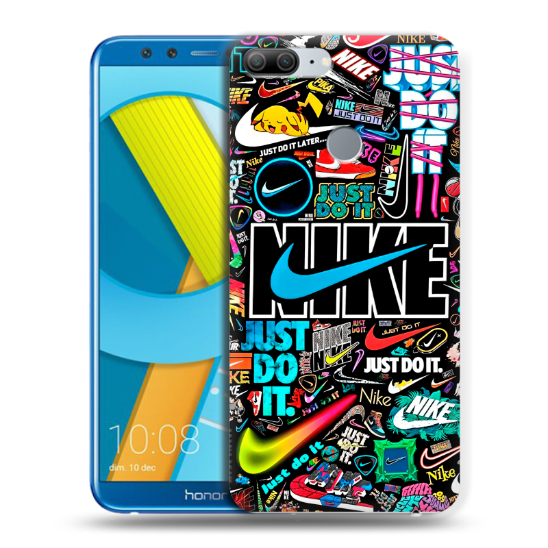 Пластиковый чехол на Huawei Honor 9 Lite с принтом найк nike черный Пластиковый чехол на Huawei Honor 9 Lite с принтом найк nike черный