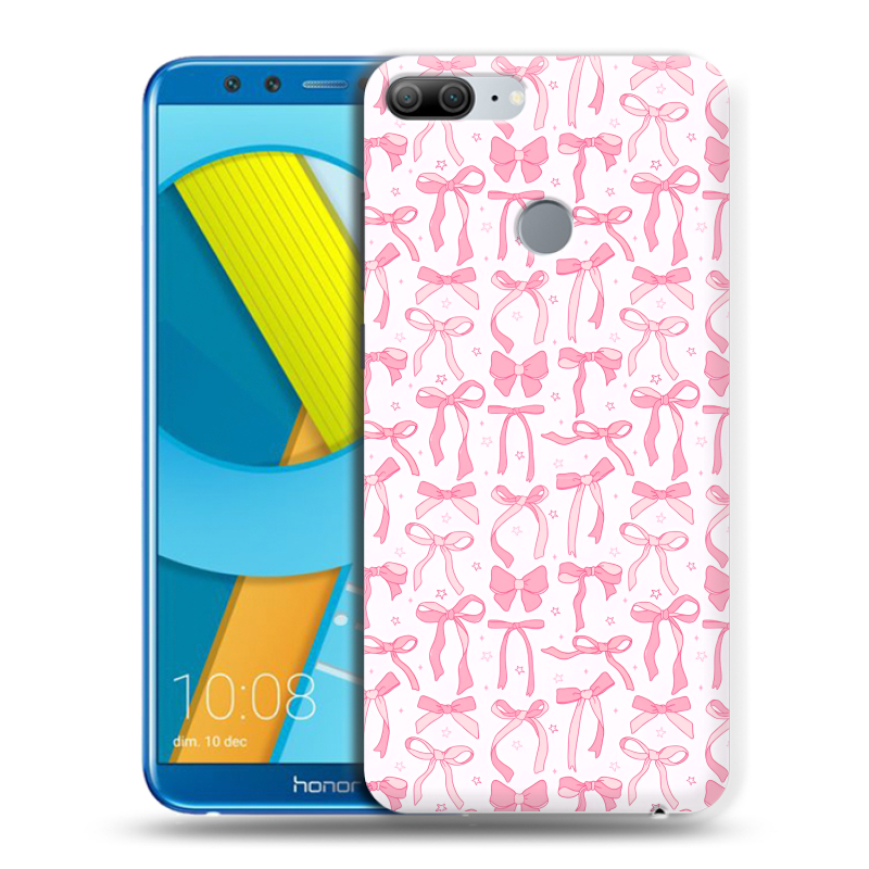 Пластиковый чехол на Huawei Honor 9 Lite с принтом Розовые бантики Пластиковый чехол на Huawei Honor 9 Lite с принтом Розовые бантики