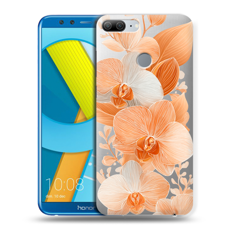 Силиконовый чехол на Huawei Honor 9 Lite с принтом Бежевые цветы Силиконовый чехол на Huawei Honor 9 Lite с принтом Бежевые цветы