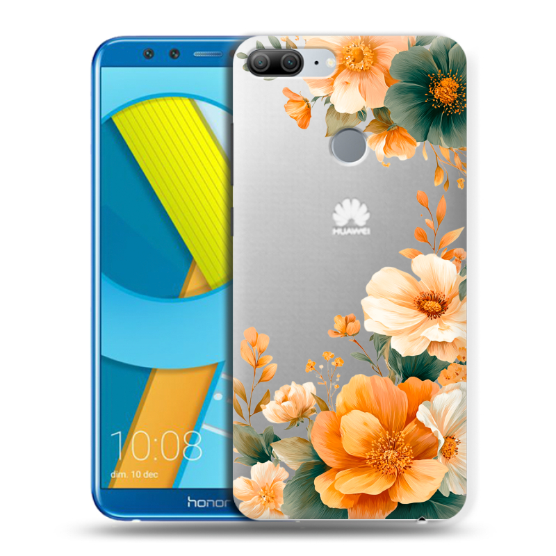 Силиконовый чехол на Huawei Honor 9 Lite с принтом Цветы принт Силиконовый чехол на Huawei Honor 9 Lite с принтом Цветы принт