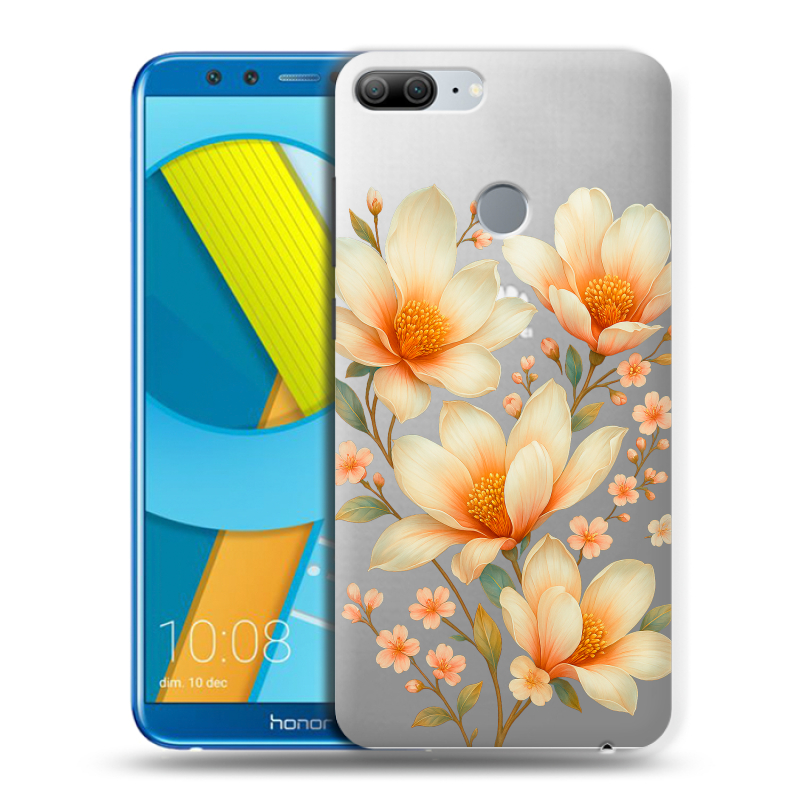 Силиконовый чехол на Huawei Honor 9 Lite с принтом Цветы Силиконовый чехол на Huawei Honor 9 Lite с принтом Цветы