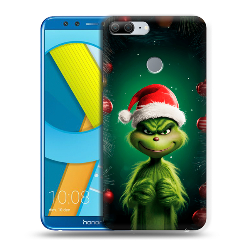 Силиконовый чехол на Huawei Honor 9 Lite с принтом Гринч Новый год Рождество Силиконовый чехол на Huawei Honor 9 Lite с принтом Гринч Новый год Рождество