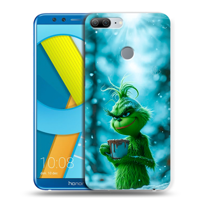 Силиконовый чехол на Huawei Honor 9 Lite с принтом Новый год гринч Силиконовый чехол на Huawei Honor 9 Lite с принтом Новый год гринч