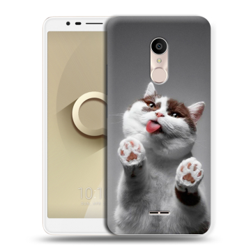 Силиконовый чехол на Alcatel 3C с принтом Коты Силиконовый чехол на Alcatel 3C с принтом Коты